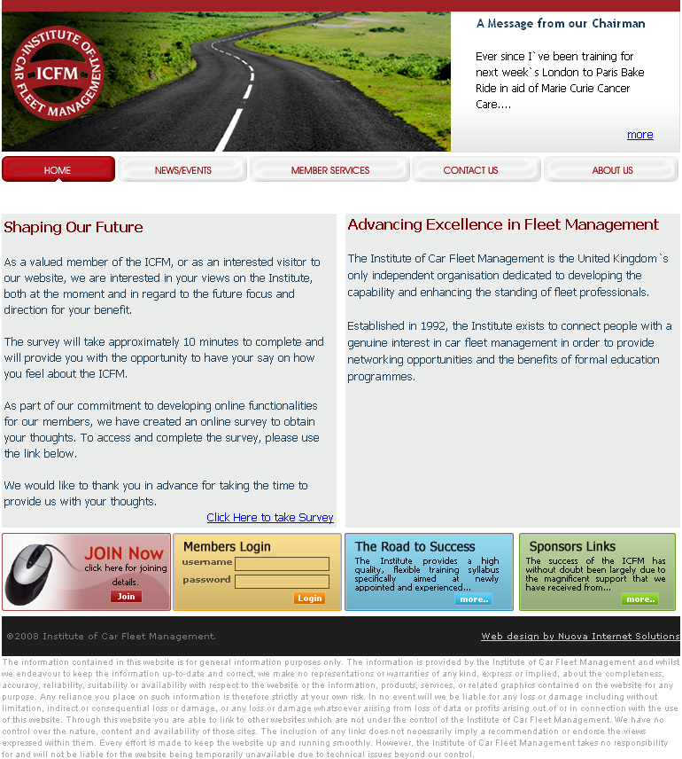 Institute of Car Fleet Management,CMS Website, Database Website, Admin Driven Website, News System