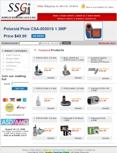 Surplus Sourcing Group Inc,Online Shopping Cart, Customized Shopping System, Cheap Shopping Solution, FedEx Process, USPS Process, PayPal IPN, Autorize.Net, Cybersource Solution,
